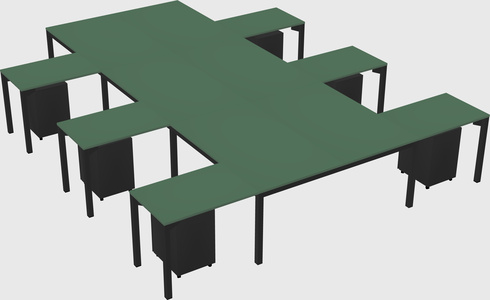 Shared l-shaped desk