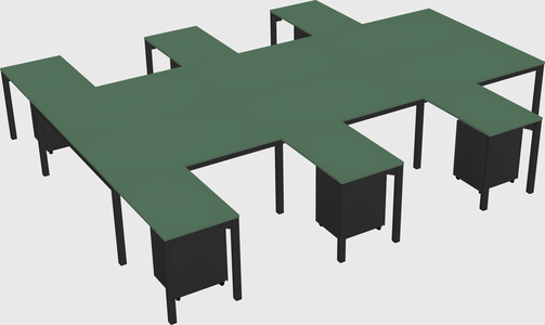 Shared l-shaped desk