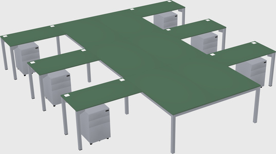 Shared l-shaped desk