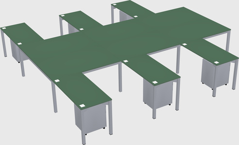 Shared l-shaped desk