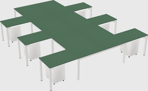 Shared l-shaped desk