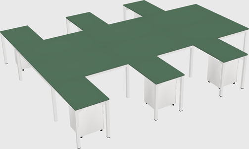 Shared l-shaped desk