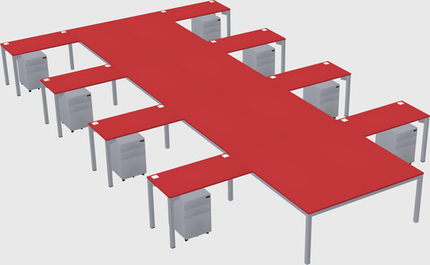 Shared l-shaped desk