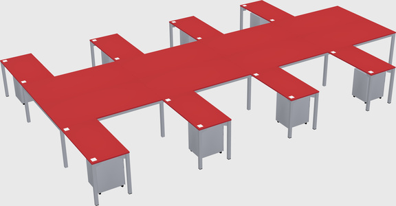Shared l-shaped desk