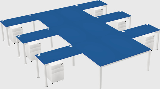 Shared l-shaped desk