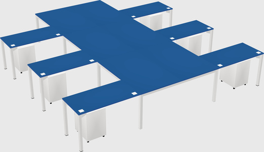 Shared l-shaped desk