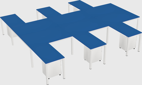 Shared l-shaped desk