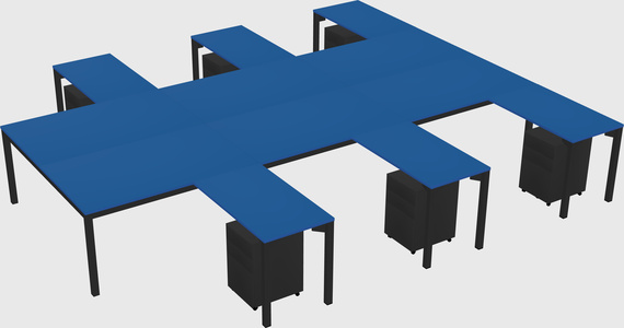 Shared l-shaped desk
