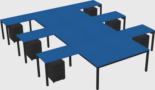 Shared l-shaped desk