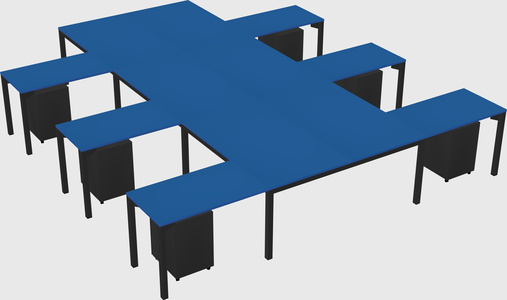 Shared l-shaped desk