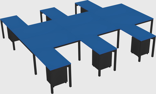 Shared l-shaped desk
