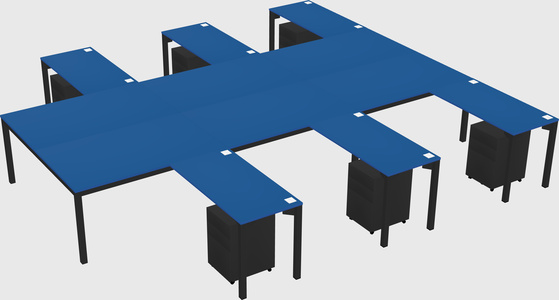 Shared l-shaped desk