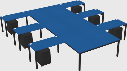 Shared l-shaped desk