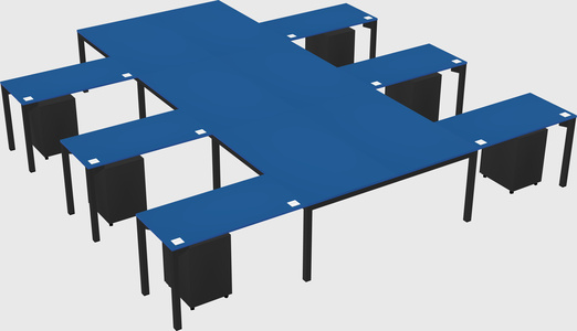 Shared l-shaped desk