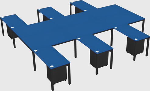 Shared l-shaped desk