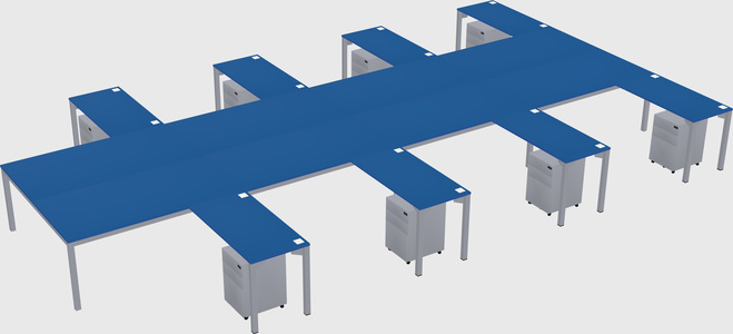 Shared l-shaped desk