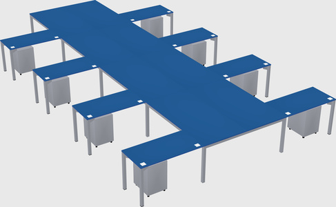 Shared l-shaped desk