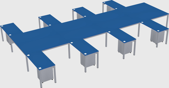 Shared l-shaped desk