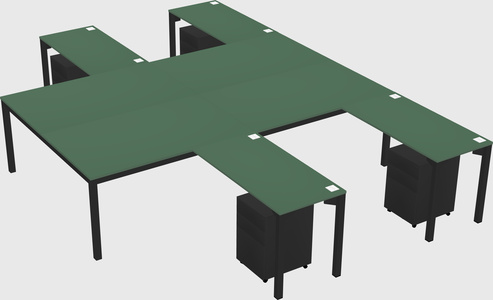 Shared l-shaped desk