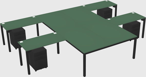 Shared l-shaped desk
