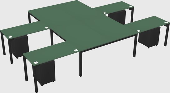 Shared l-shaped desk