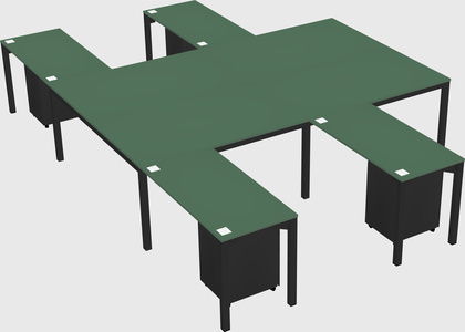 Shared l-shaped desk