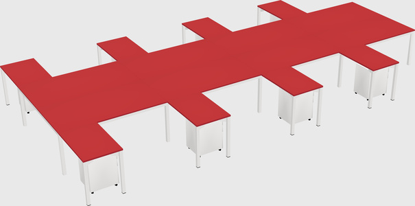 Shared l-shaped desk
