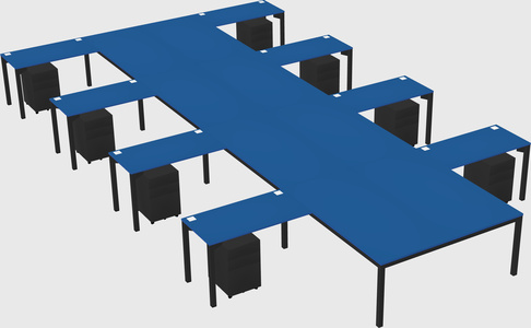 Shared l-shaped desk