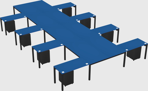 Shared l-shaped desk
