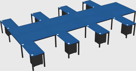 Shared l-shaped desk