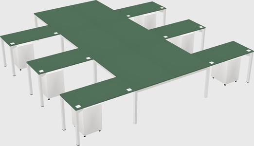 Shared l-shaped desk