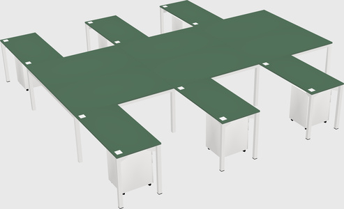 Shared l-shaped desk