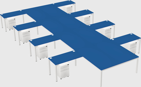 Shared l-shaped desk
