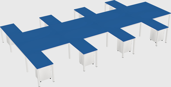 Shared l-shaped desk
