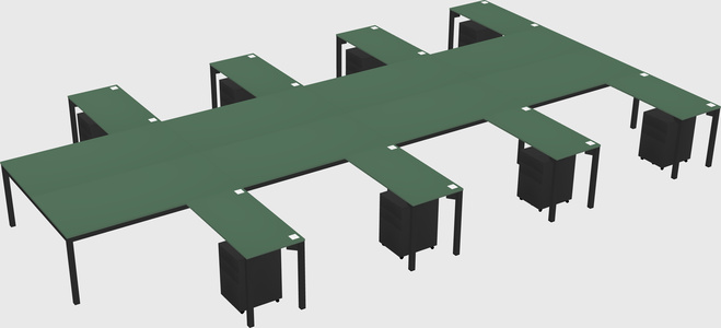 Shared l-shaped desk