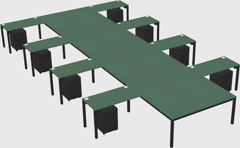 Shared l-shaped desk