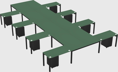 Shared l-shaped desk
