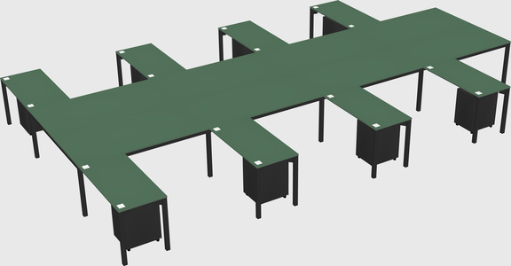Shared l-shaped desk