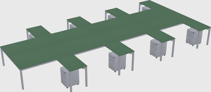 Shared l-shaped desk