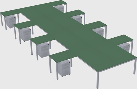 Shared l-shaped desk