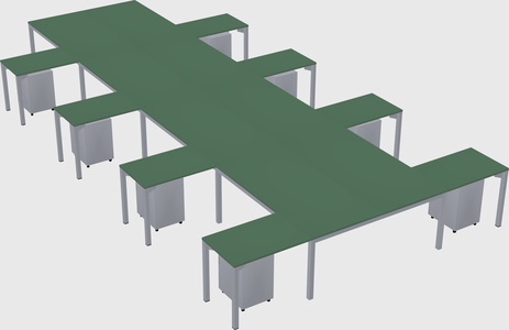 Shared l-shaped desk