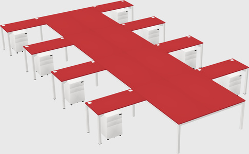 Shared l-shaped desk