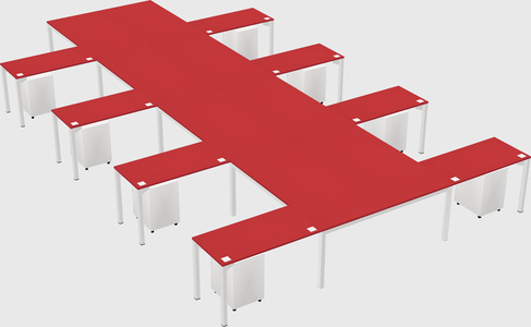 Shared l-shaped desk
