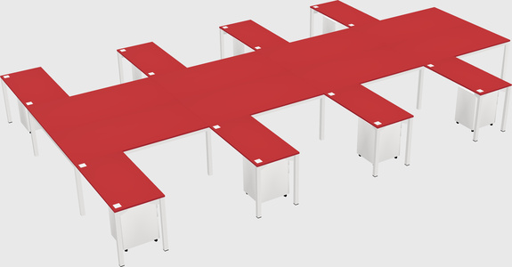 Shared l-shaped desk