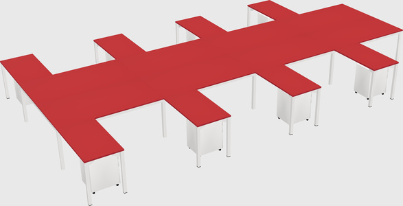 Shared l-shaped desk