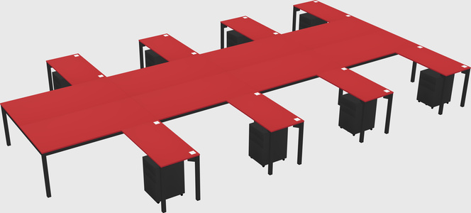 Shared l-shaped desk
