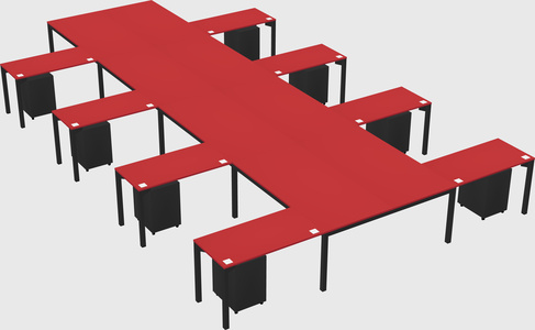 Shared l-shaped desk