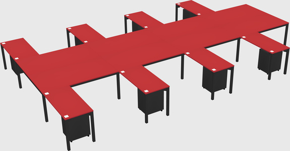 Shared l-shaped desk