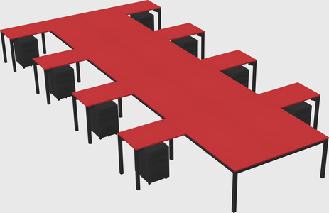 Shared l-shaped desk