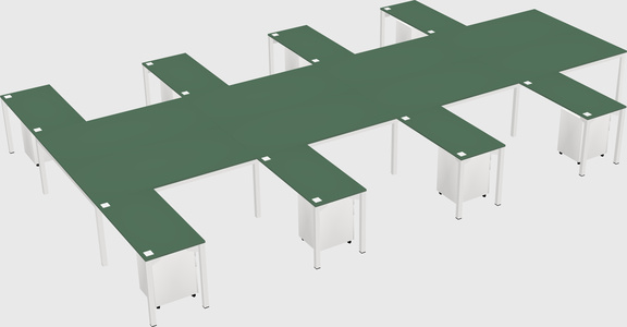 Shared l-shaped desk
